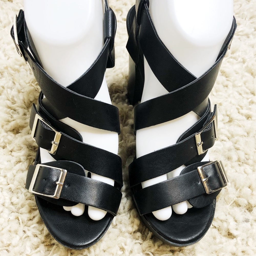 Breckelles Nella Buckle Ankle Strap Heels sz7 - Picture 8 of 9